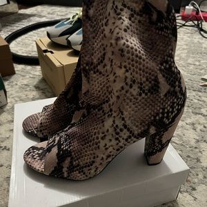 Soft Snakeskin Heel Open Toe Boot